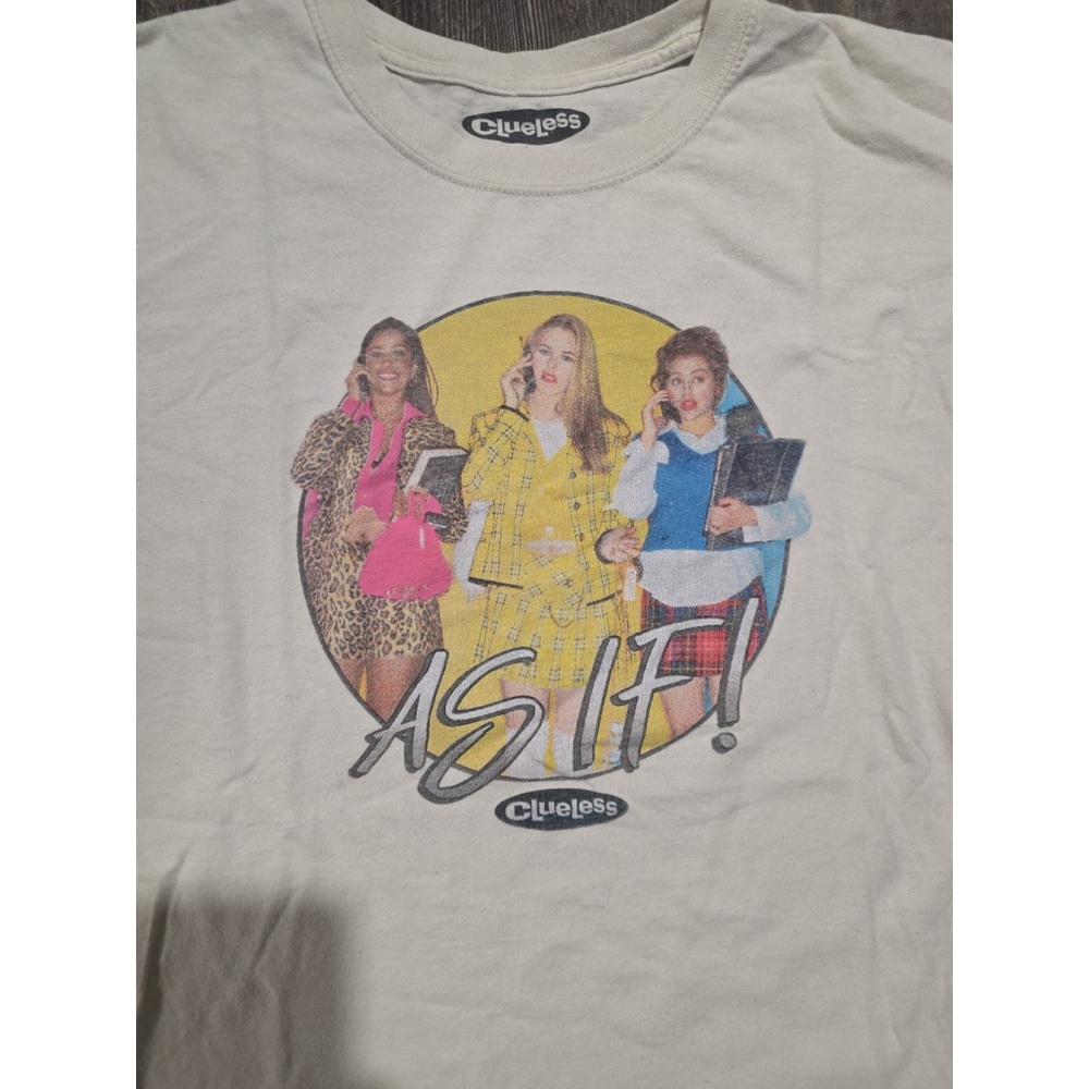 Cluless T Shirt Men's Large "As If" White Movie